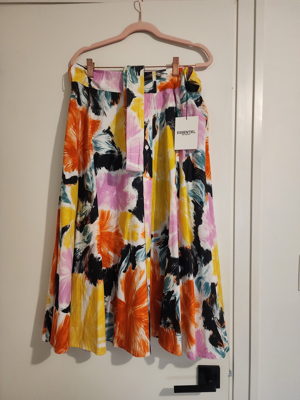 Essentiel Multicolor Floral A-Line Button-Front Skirt
